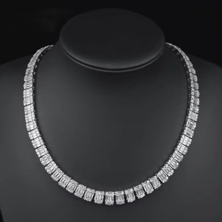 8mm baguette tennis chain