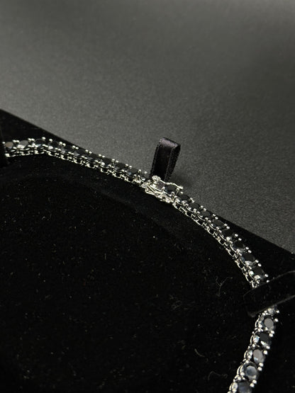 Tennis chain 5mm black &amp; tennis bracelet 5mm black