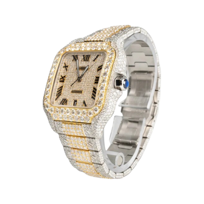 Cartier Santos 40mm two-tone watch with diamonds