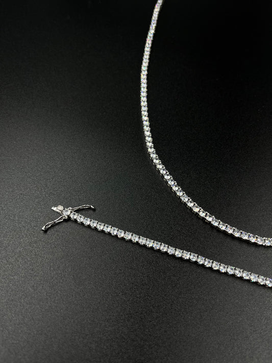 Chaîne tennis 3mm & bracelet tennis 3mm