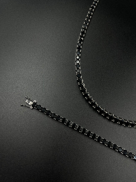 Chaîne tennis 5mm black & bracelet tennis 5mm black