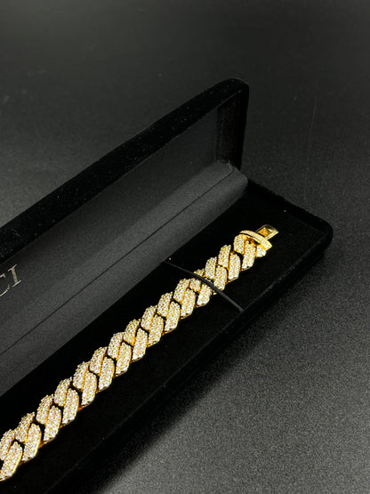 14mm Cuban Link Bracelet (Yellow Gold)