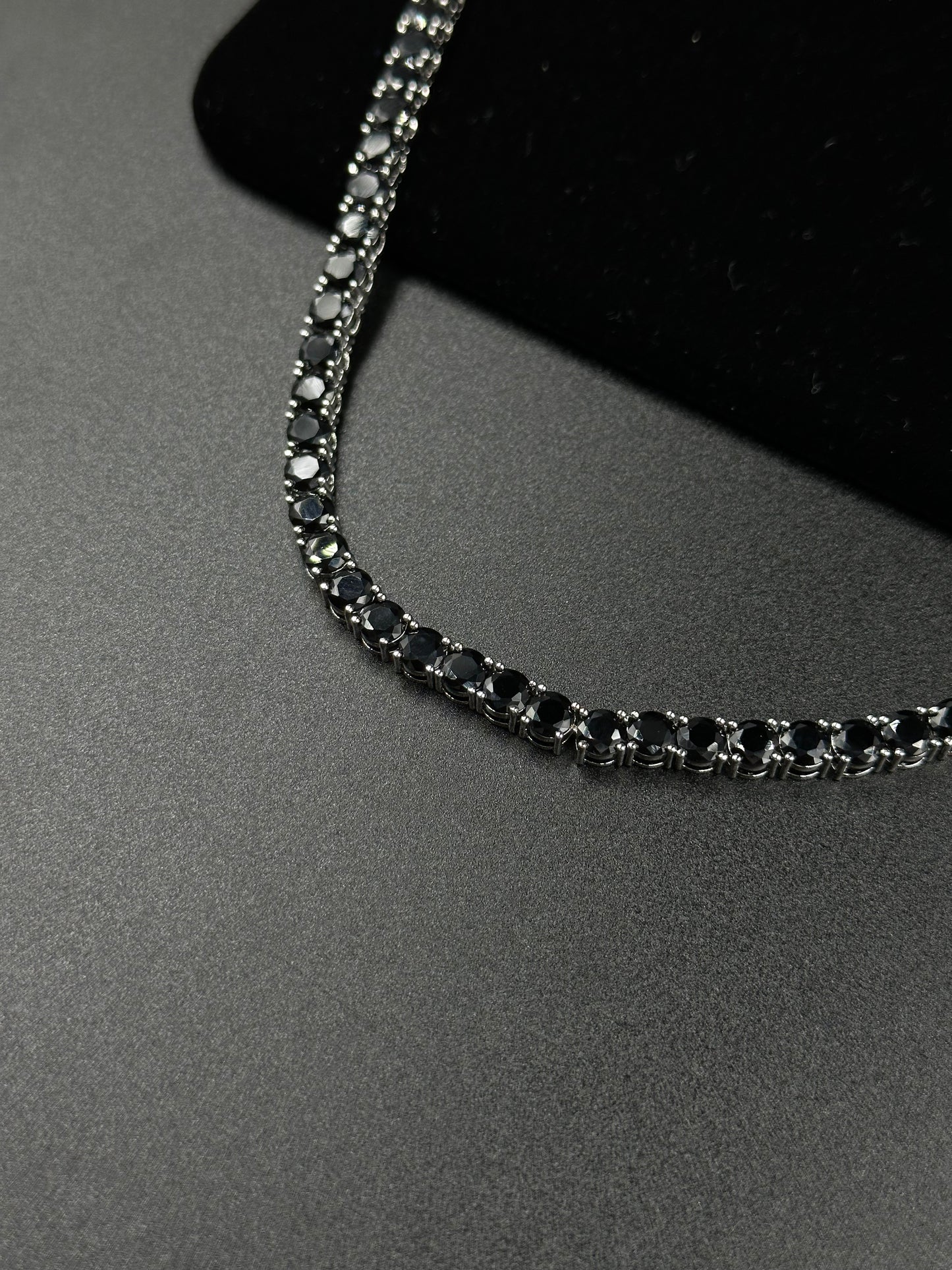 Tennis chain 5mm black &amp; tennis bracelet 5mm black