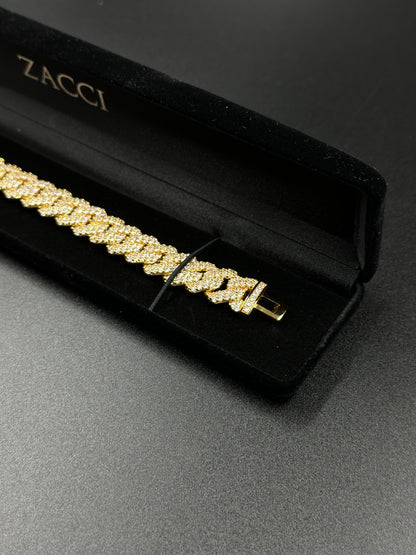 Bracelet à maillons cubains 14mm (or jaune)