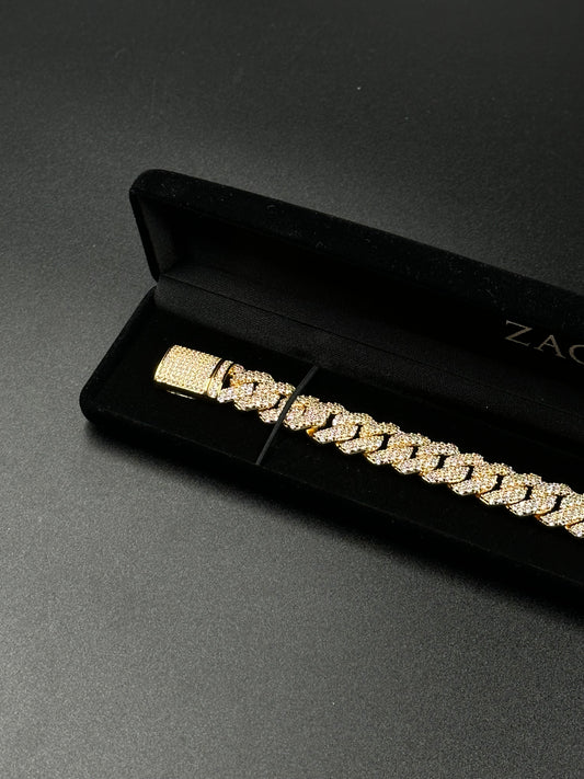 Bracelet à maillons cubains 14mm (or jaune)