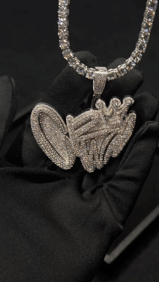 Custom logo pendant (5cm L6cm) + 5mm tennis chain