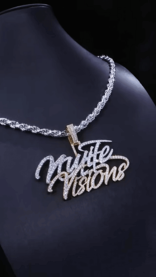 Customizable word pendant (H4cm L8.5cm) + 5mm twisted chain