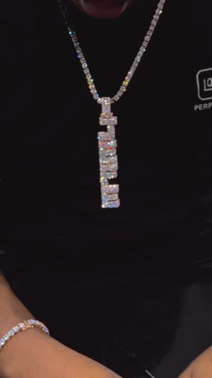 Customizable Word Pendant (H8cm L2cm) + 3mm tennis chain