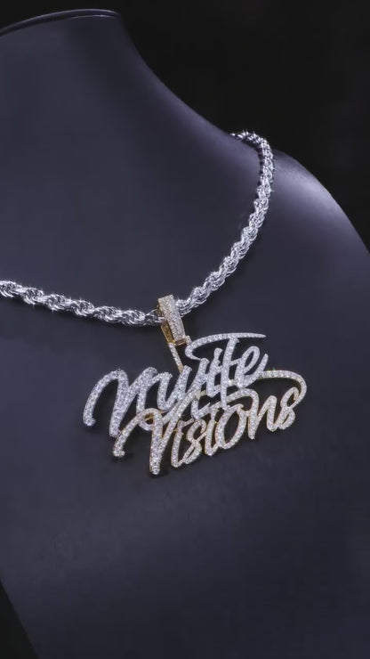 Customizable word pendant (H4cm L8.5cm) + 5mm twisted chain